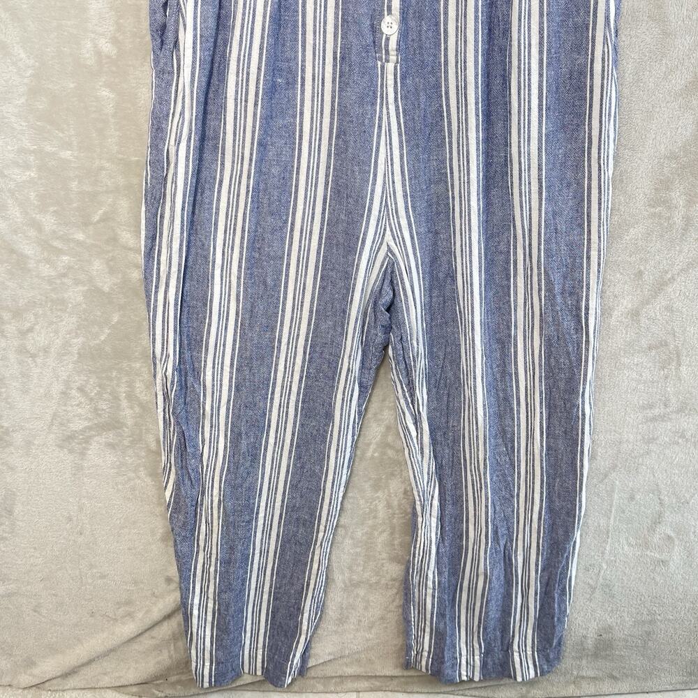 Rails Kyra Seaport Stripe Linen Blend Jumpsuit Large Quiet Luxury Summer Resort - Picture 3 of 16